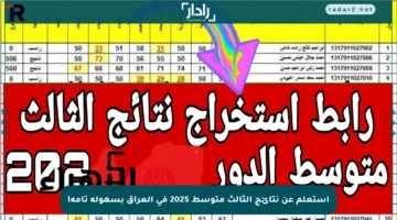 استعلم عن نتائج الثالث متوسط 2025 في العراق بسهولة تامة!